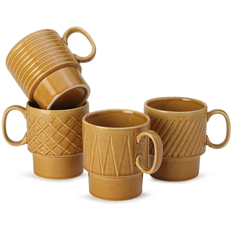 Monolith Mustard Ceramic Mug (250 mL Each) - Set Of Four media 5