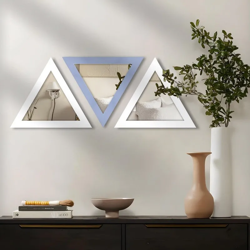 TriEdge Prism Wall Mirrors (Blue) - Set Of Three media 1