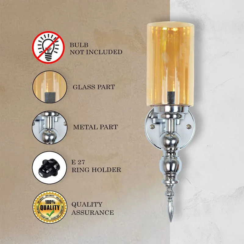 AuraGlow Versatile Glass & Metal Wall Lamp (Yellow) - Set Of Two media 6