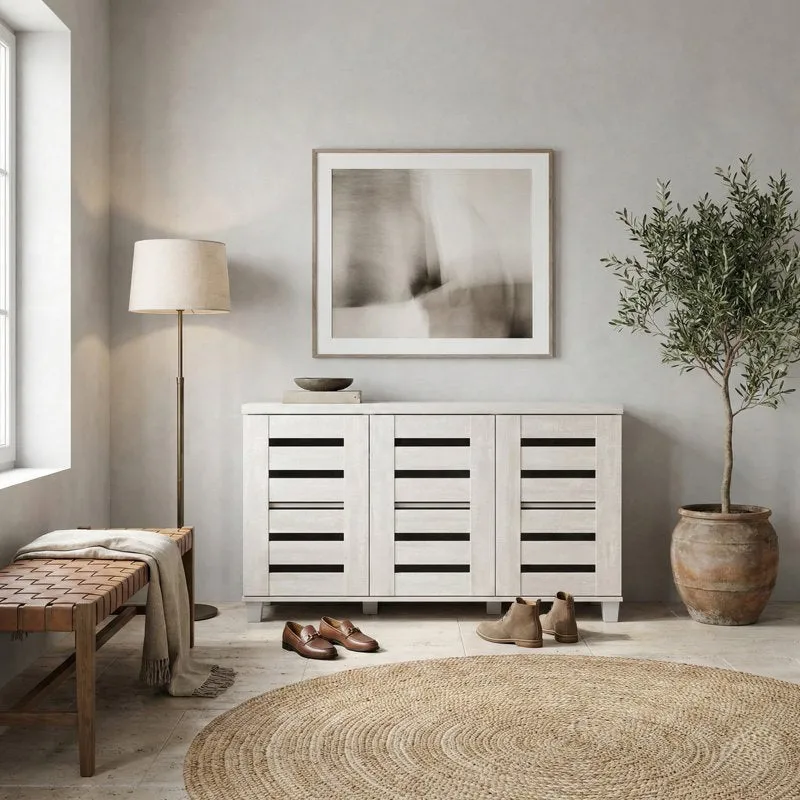 Smart Metal Shoe Rack - White media 1