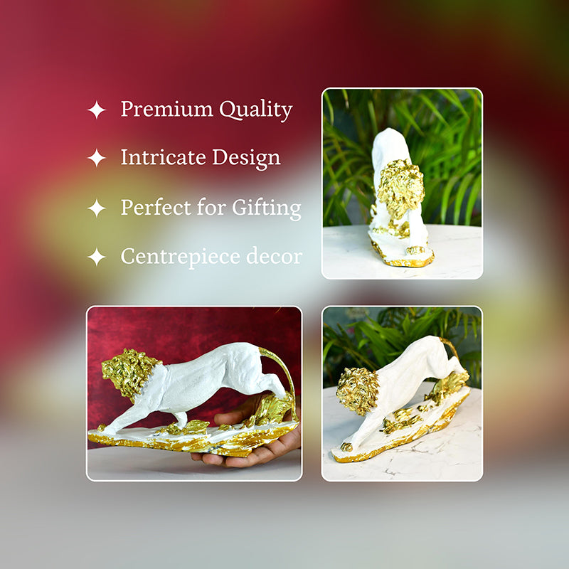 White Pristine Leo Showpiece media 3