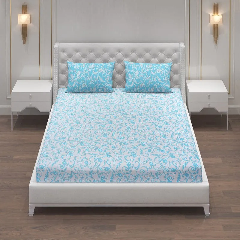 Monte Carlo Amrit Paisley Cotton Bedsheet (Blue) - 104 TC media 4