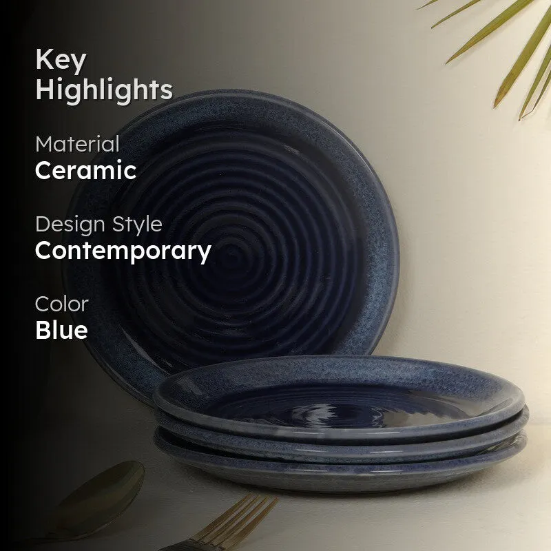 Feastrella Ceramic Quarter Plate (Blue) - Set Of Four media 2