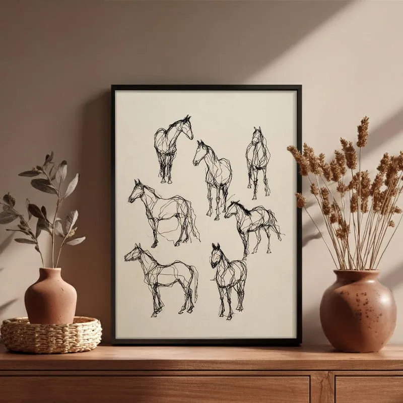 Contemporary Horse Wall Painting With Black Frame media 6