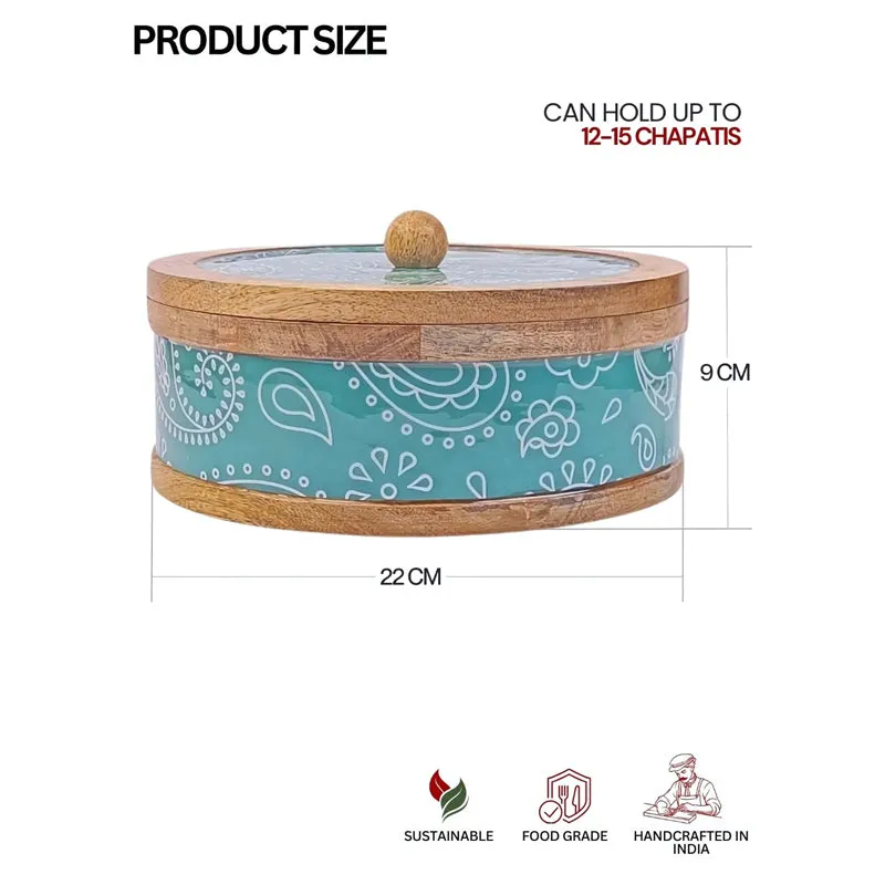 Rasva III Wood Roti Box - Teal media 10