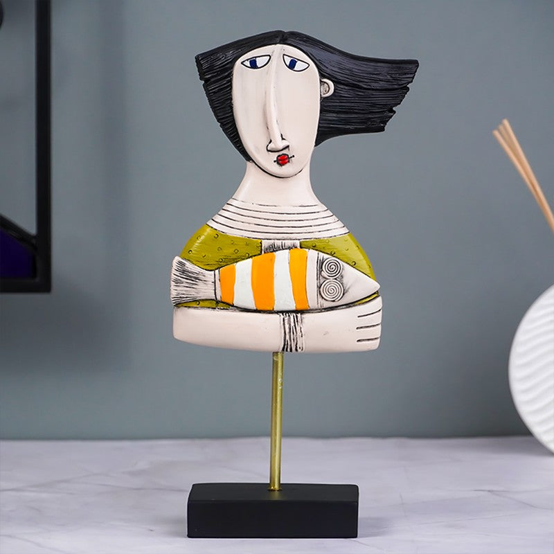 MuseBlock Modern Face Sculpture Showpieces - Multicolor media 5