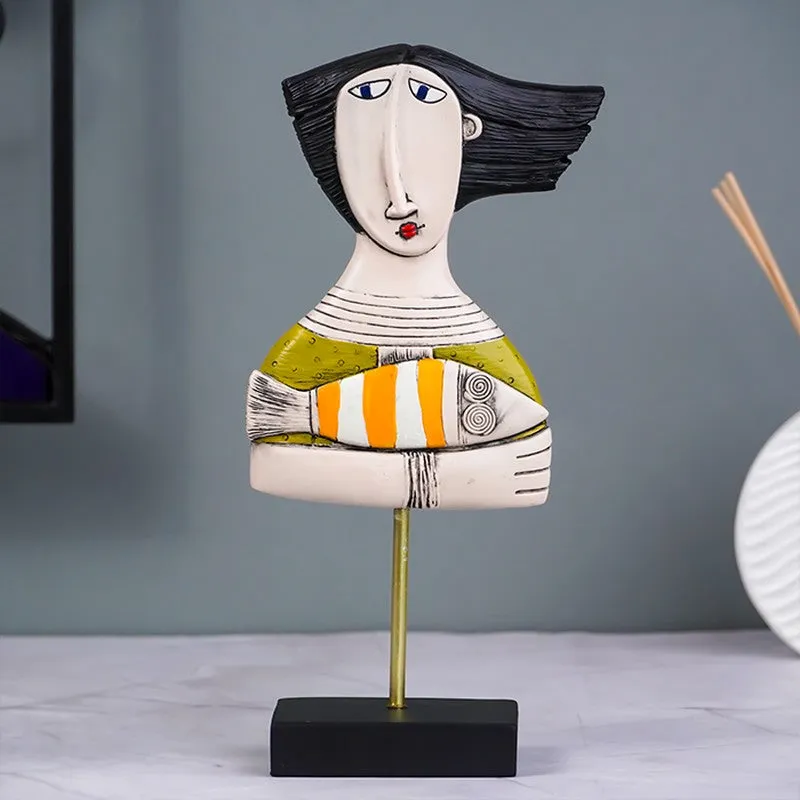 MuseBlock Modern Face Sculpture Showpieces - Multicolor media 5