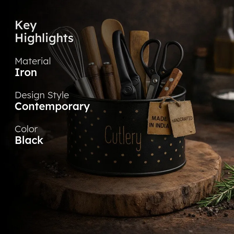 KitchenCare Multipurpose Utility Cutlery Stand - Black media 2