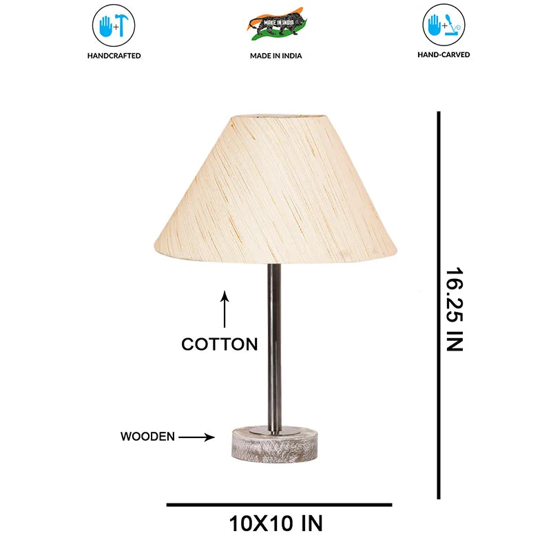Cotin II Rodin Wooden Table Lamp - OffWhite,Silver,White media 7