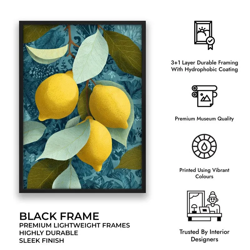 Citrus Burst Canvas Wall Painting - Black Frame media 10