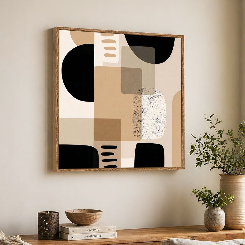 Color Grid Canvas Wall Art With Frame