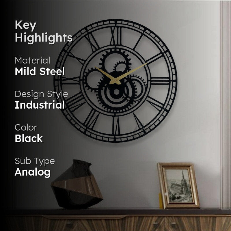 Rhythm Silent Wall Clock - Black media 2