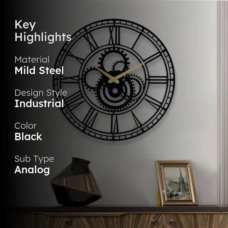 Rhythm Silent Wall Clock - Black media 2