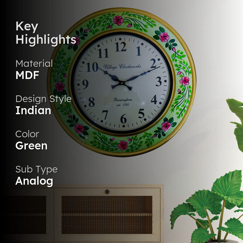 Nature's Time Hand Painted Wood Wall Clock media 2