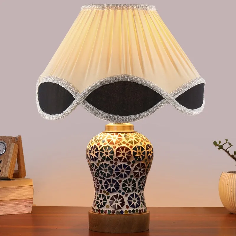 Astrona Arc Pleated Wooden Table Lamp - Multicolor media 3