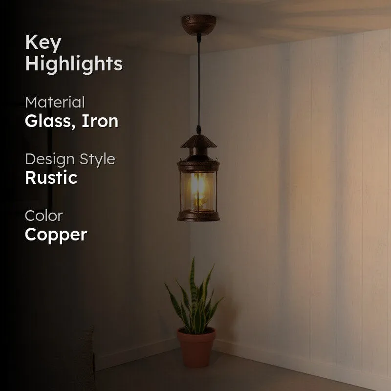 Copper Shine Glass Ceiling Lamp media 2