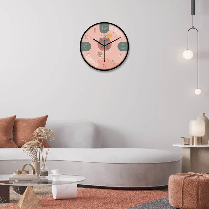 Roseate Round Analog Wall Clock - Pink media 4