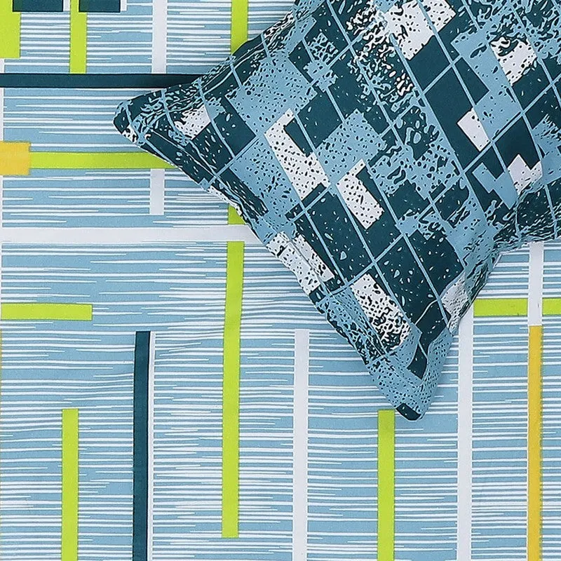 Monte Carlo Flow Stripe Cotton Bedsheet (Blue) - 104 TC media 6