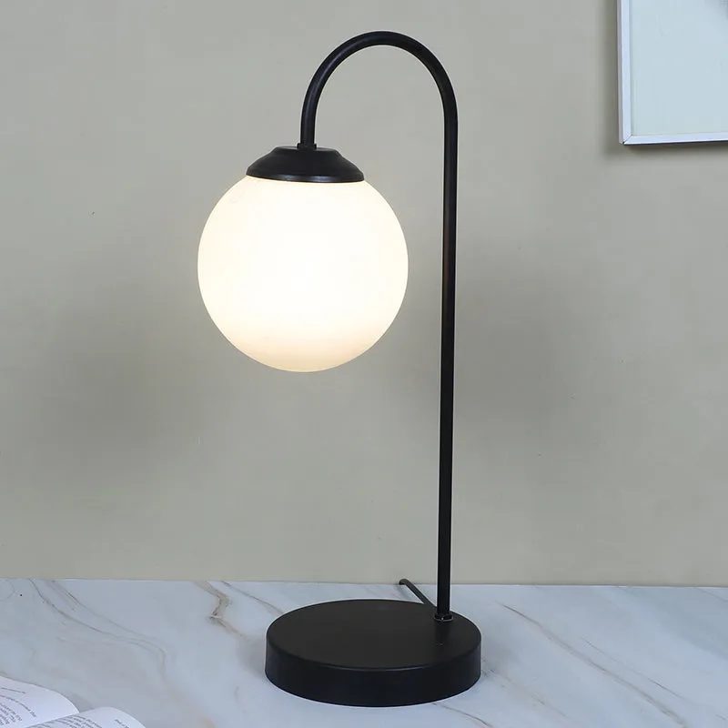 Petit Soleil Solid Moon LED Iron Table Lamp - White,Black media 1
