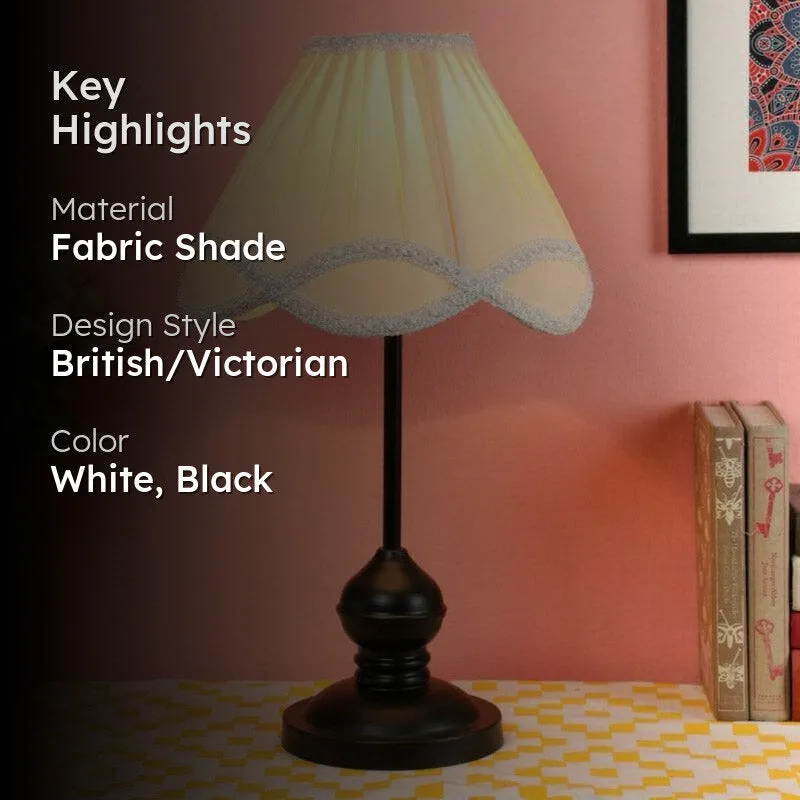 Margot Misa Fabric Table Lamp - White,Black media 2