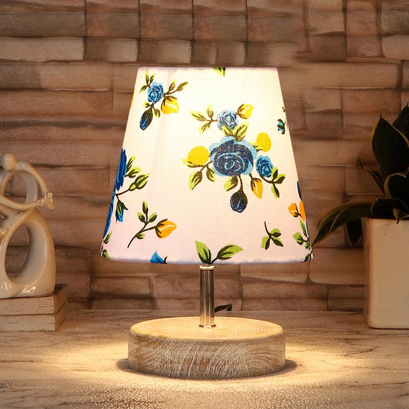 Renvo Blue Fleur Fabric Table Lamp - Multicolor
