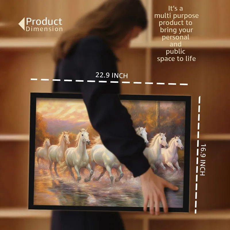 Stallions In Surf Wall Art With Frame media 7