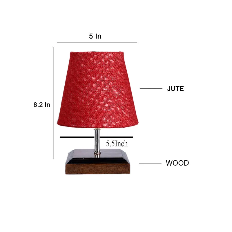 Niksha Jute Table Lamp - Maroon,Brown media 5