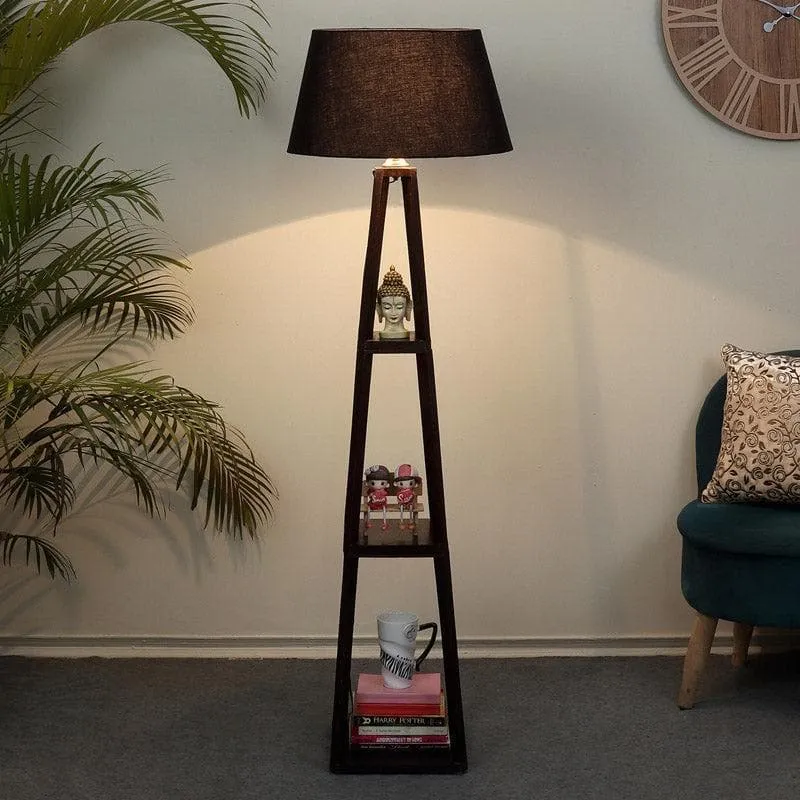 Seasa Wistera Floor Lamp With Shelf - Black media 1