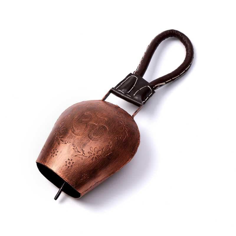 Sacred Om Engraved Rustic Metal Hanging Bell image 4