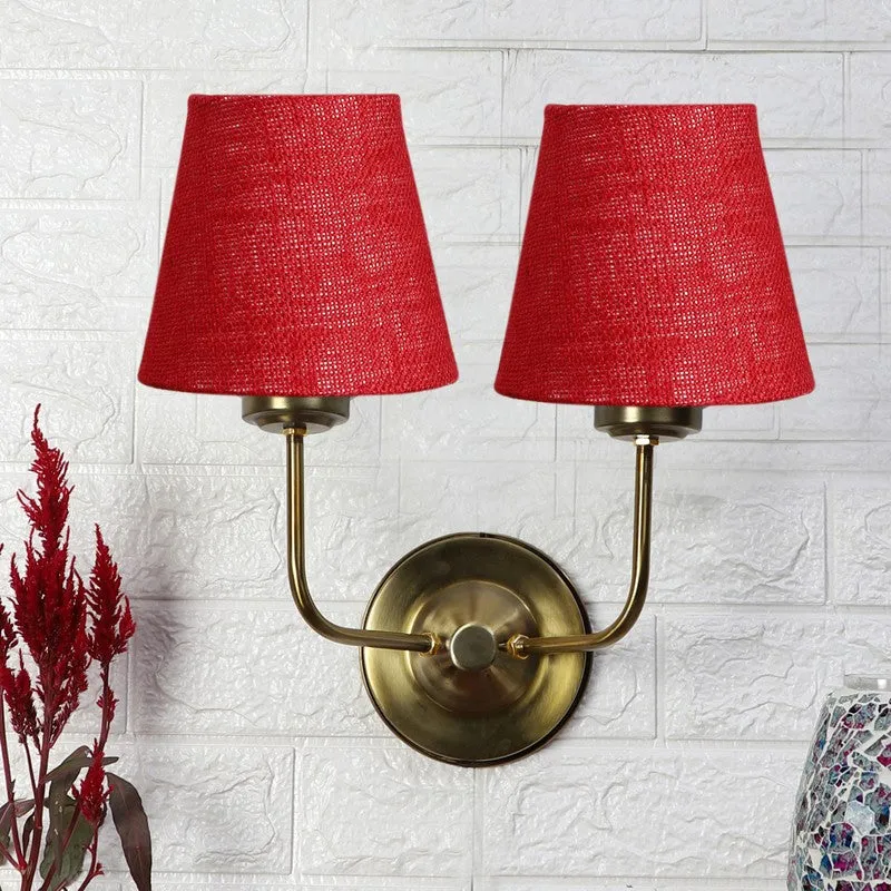 Lumoire Duo Cone Metal Wall Lamp - Maroon media 3