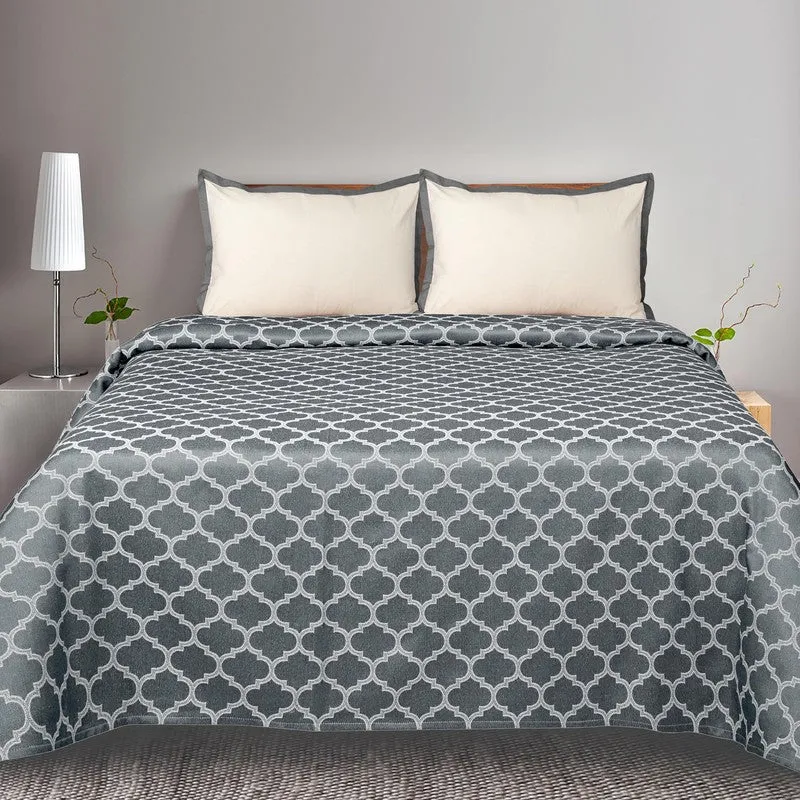 Axis Aura Cotton Bedsheet (Grey) - 224 TC media 3