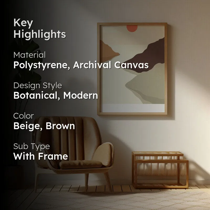 Crimson Horizon Archival Canvas Wall Art - Natural Brown Frame media 2