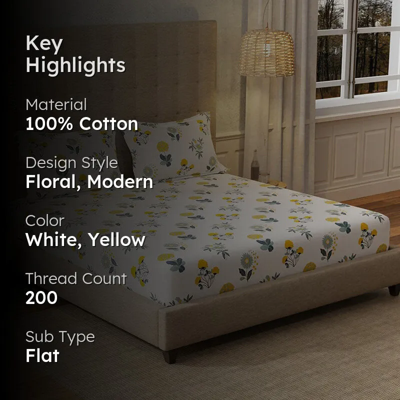 Urban Space Radiance White Cotton Bedsheet - 200 TC media 2
