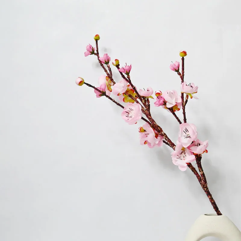 Artificial Plum Blossom Flower Stick - Pink - 3