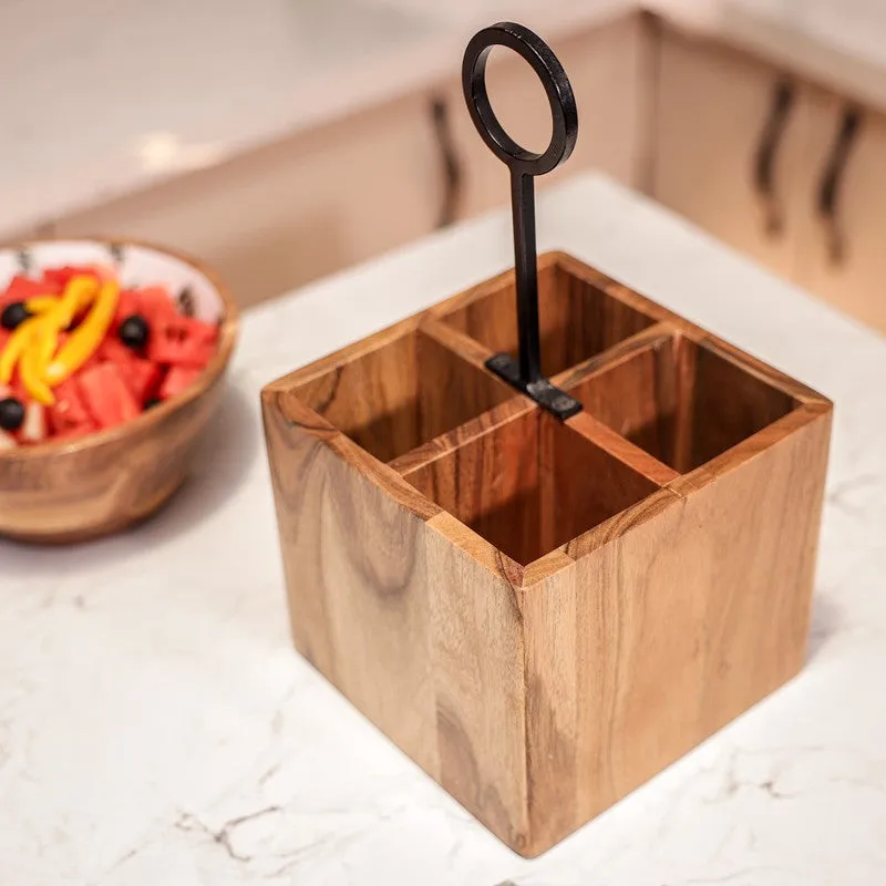 Handcrafted Wooden Cutlery Stand media 5