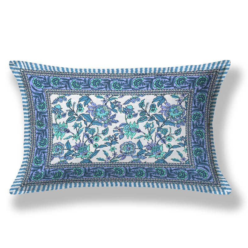 Bahaara Jaipuri Cotton Bedsheet (Blue) - 144 TC media 8