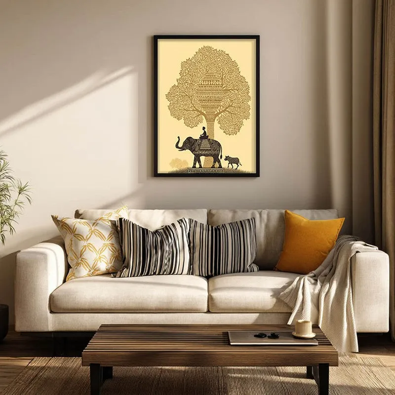 Kalpana Canvas Wall Painting With Black Frame media 6