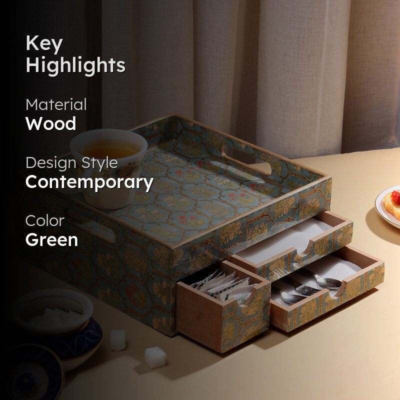 Fleur Jharokha Wood Cutlery Organiser media 2