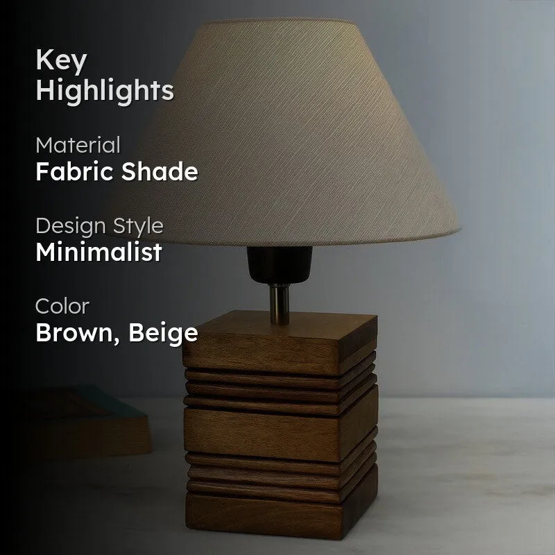 Perry Cube Fabric Table Lamp - Brown,Beige media 2