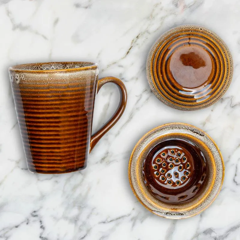 Vriksha Ceramic Mug With Infuser - 250 ML media 6