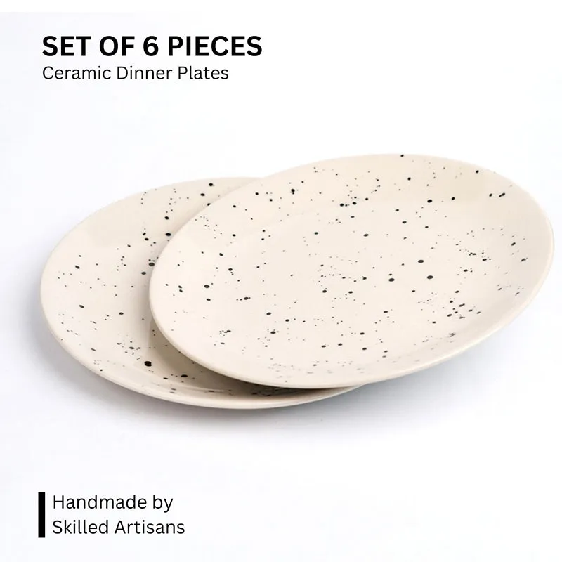 Ink Drops Ceramic Dinner Plate - Set Of Six media 4