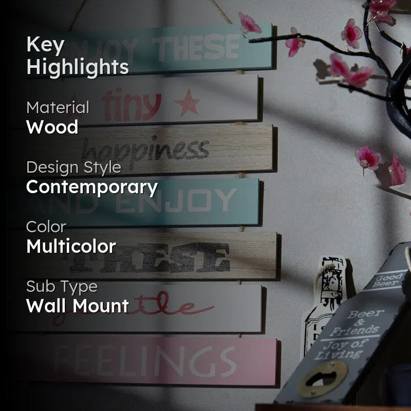 Enjoy These Tiny Happiness Motivational Quote Wooden Wall Accent media 2