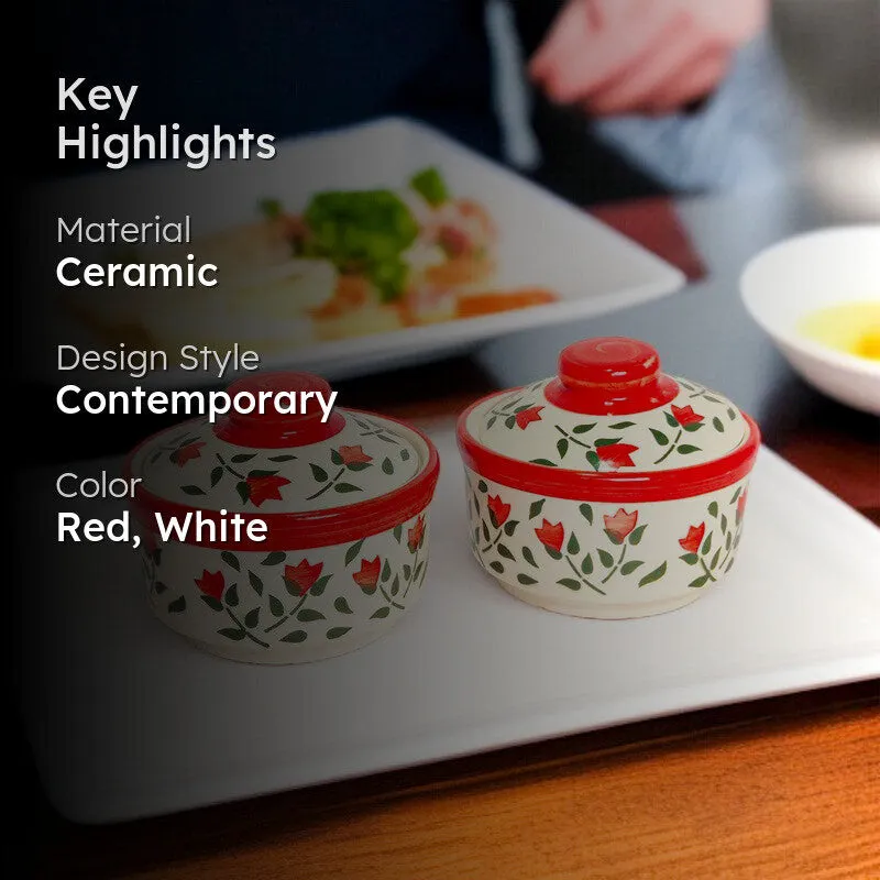 Florian Ceramic Serving Bowl (300 mL) - Set Of Two media 2