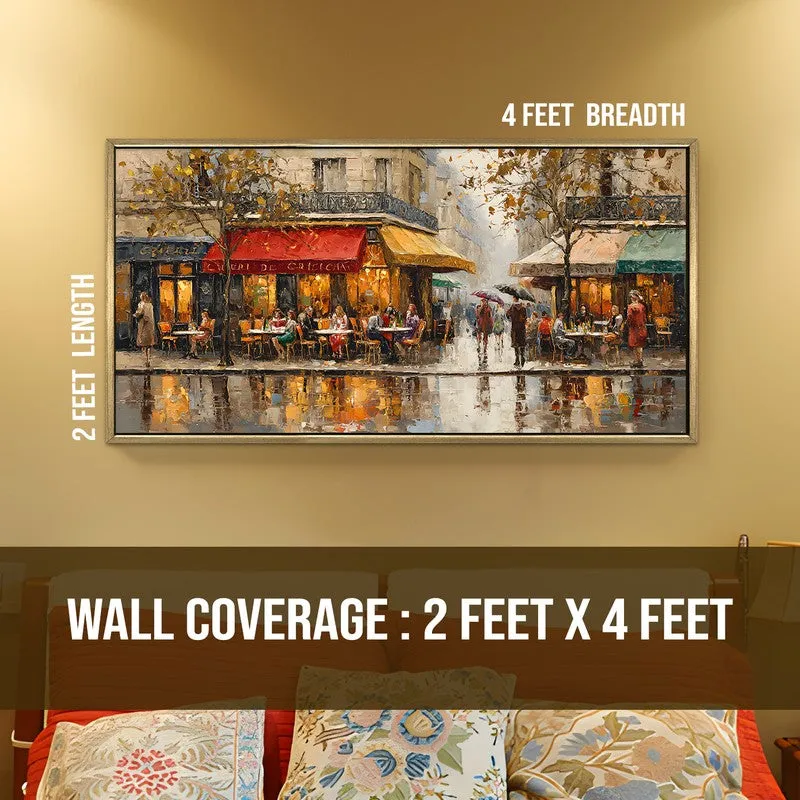 Wet Pavement Canvas Wall Painting With Frame media 8