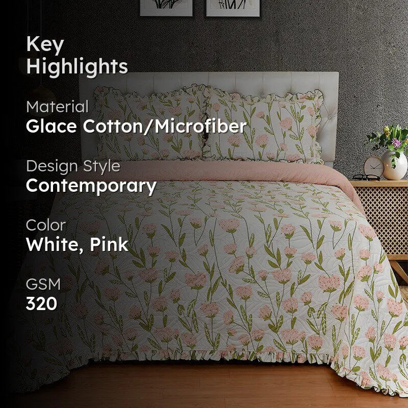 Siriya Peach Microfiber Bedcover media 2