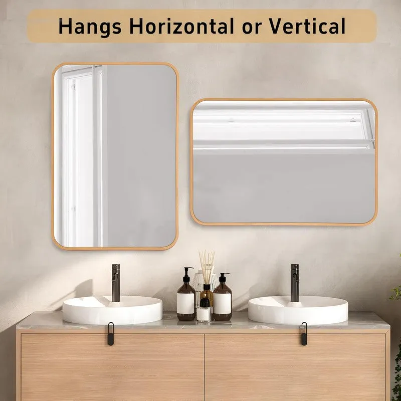 Gleamora Wall Mirror With Aluminium Frame - Gold media 4
