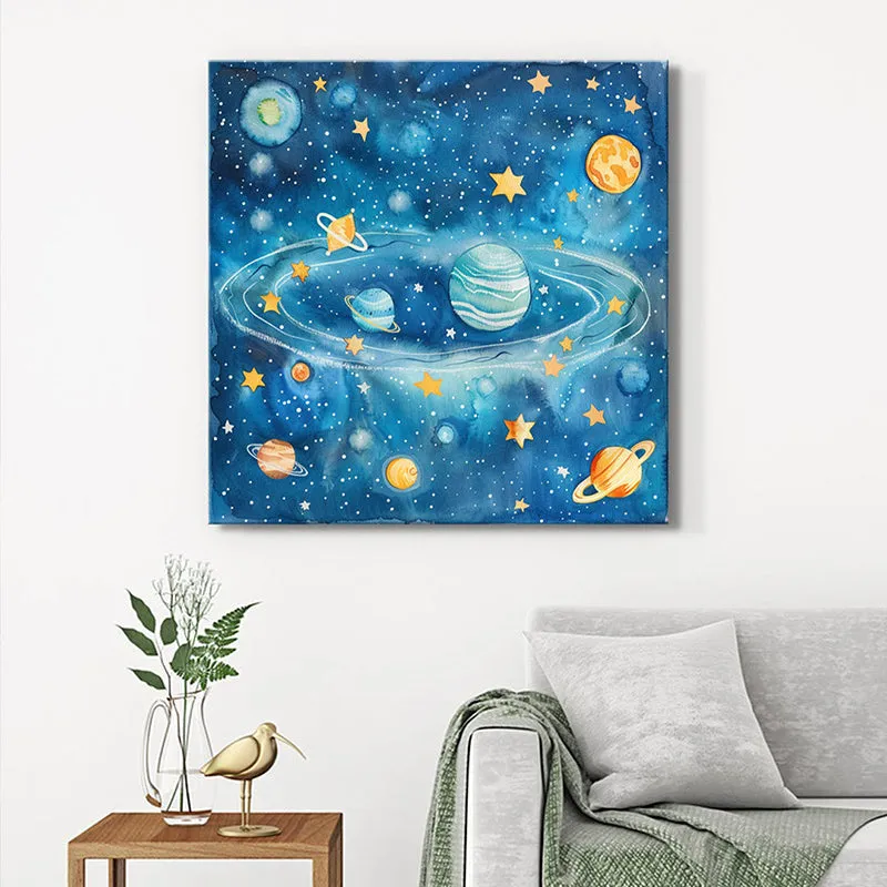 Cosmic Galaxy Wall Painting media 1