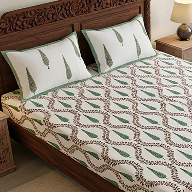 Regalia Cotton Bedsheet (Green) - 180 TC media 3