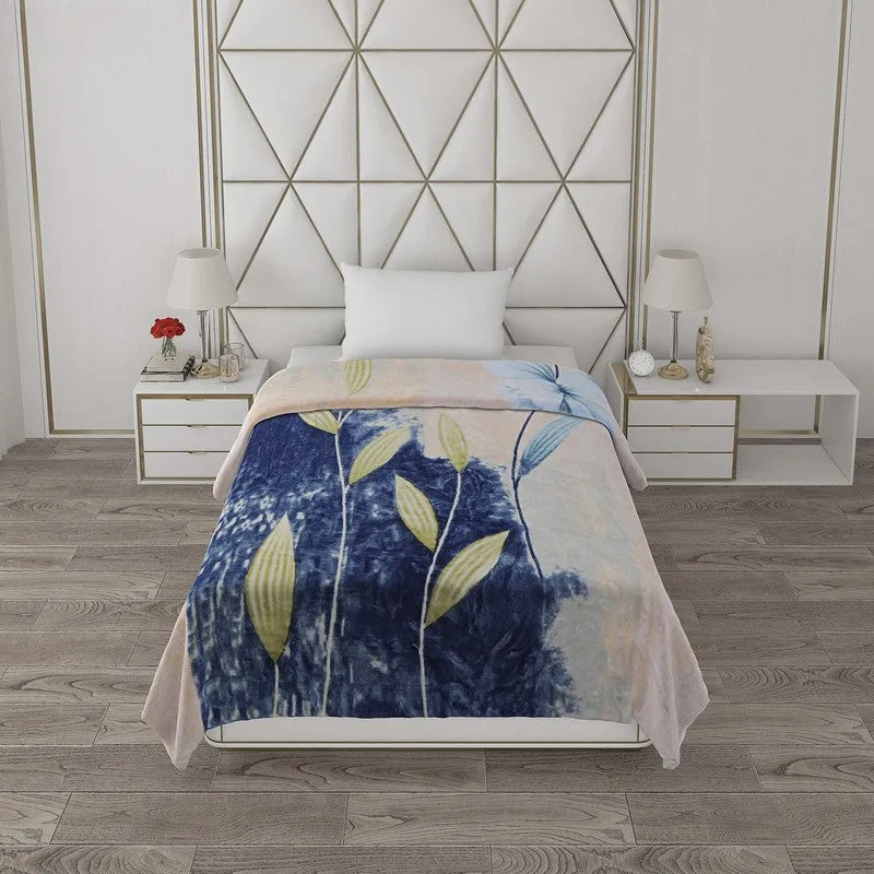 Monte Carlo Blossom Bliss Blanket (Blue,Beige)- 500 GSM media 3