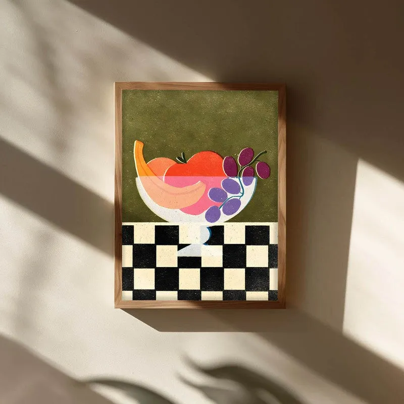 Check Bowl Archival Canvas Wall Art - Brown media 3